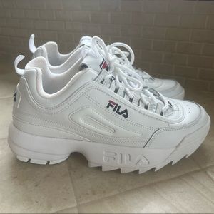 Womens Fila Disruptor Platform Wedge Athletic Shoe - White size 7